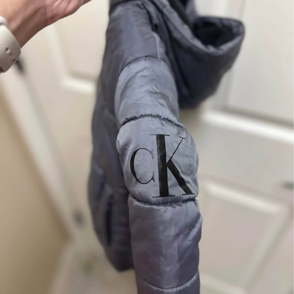 Calvin Klein Kids Metallic Gray Puffer‎ Jacket Size 12 months